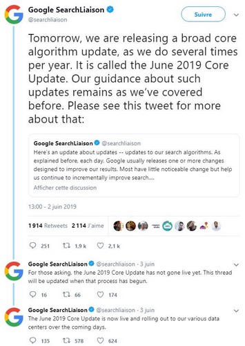 Mise à jour algorithme Google par Referenceur Juin 2019